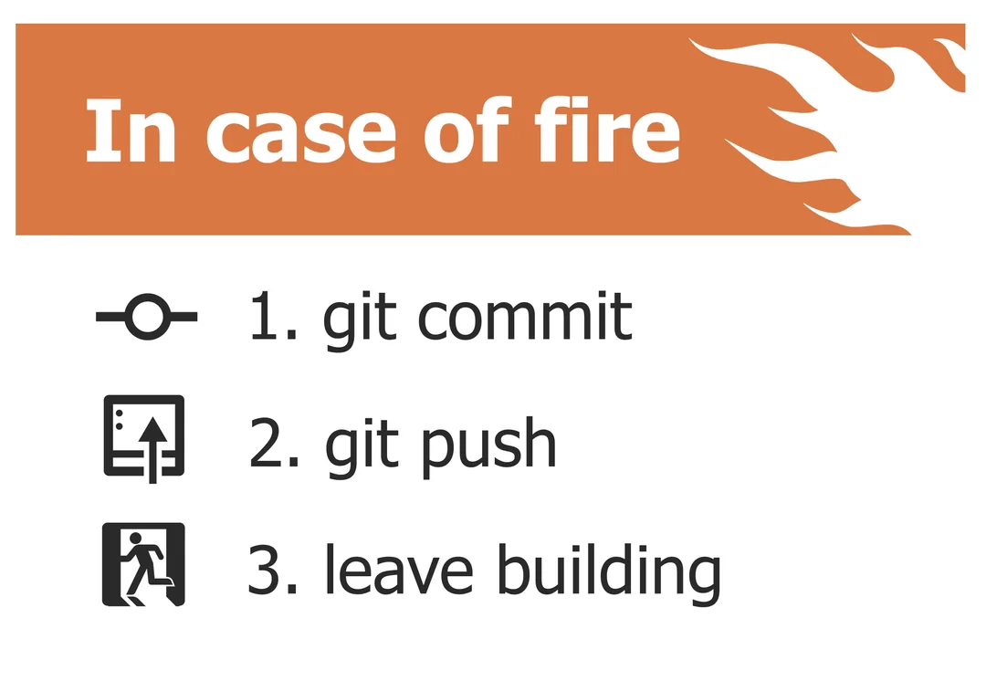 화재시 행동 요령 밈: git commit, git push, 그리고 대피